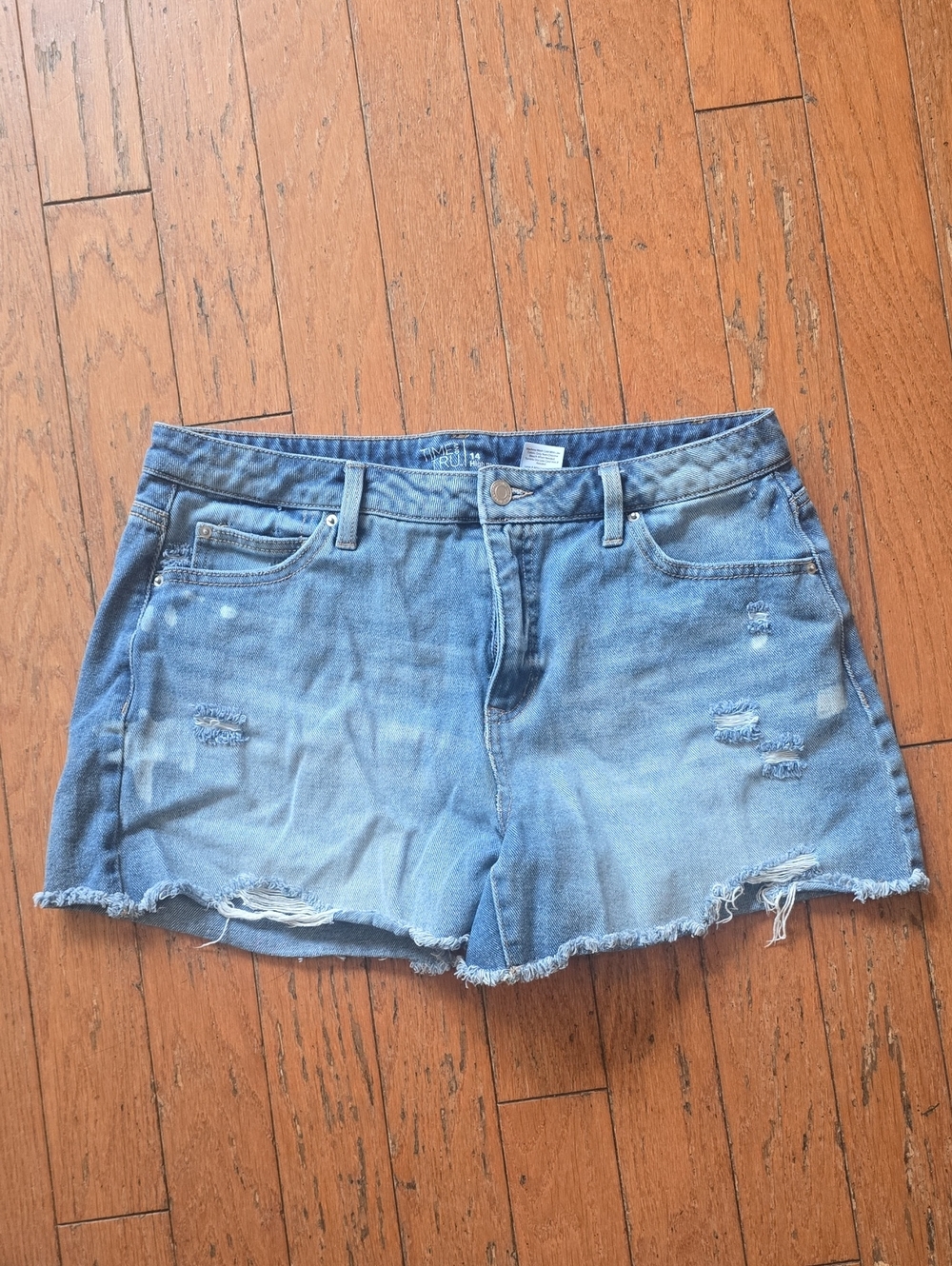 Time and Tru Light Blue Distressed Denim Cutoff Shorts